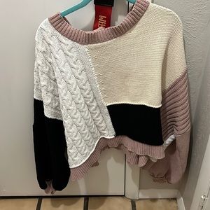 POL crop adjustable sweater